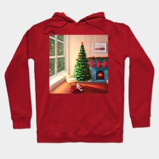 Merry Christmas Trees Joyful Xmas Santa Blessing Christmas Eve Hoodie